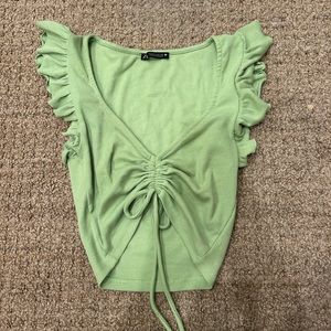 zara green top